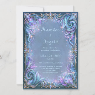Convite Lavender Celestial Filigree Wedding