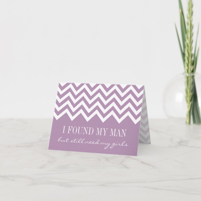 Convite Lavender chevron Will you be my bridesmaid cards (Frente)
