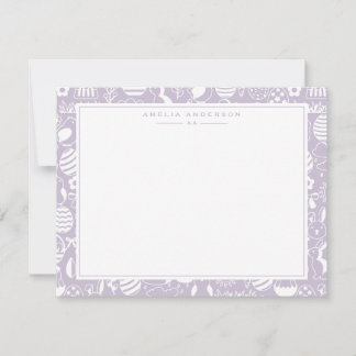 Convite Lavender Easter Egg Frame Note Card