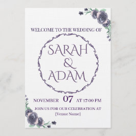 Convite Lavender Floral All-in-One Wedding Invite