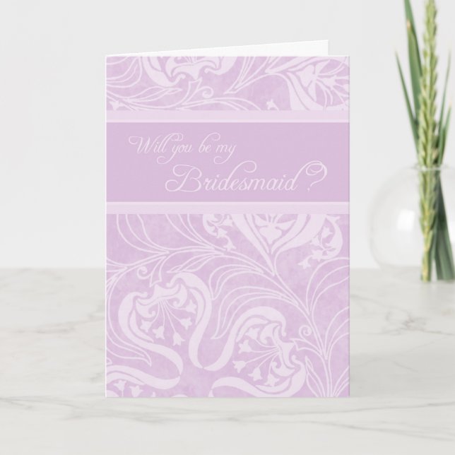Convite Lavender Floral Bridesmaid Invitation Card (Frente)