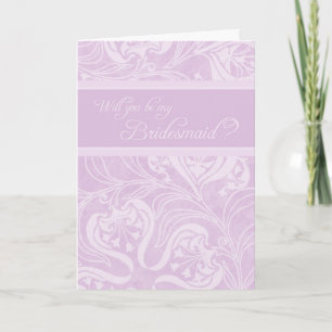 Convite Lavender Floral Bridesmaid Invitation Card