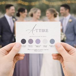 Convite Lavender Floral Wedding Attire Card