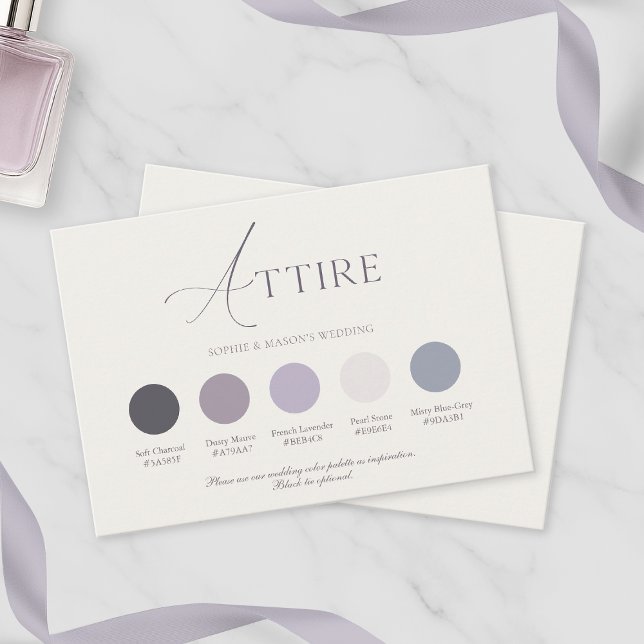 Convite Lavender Floral Wedding Attire Card (Criador carregado)