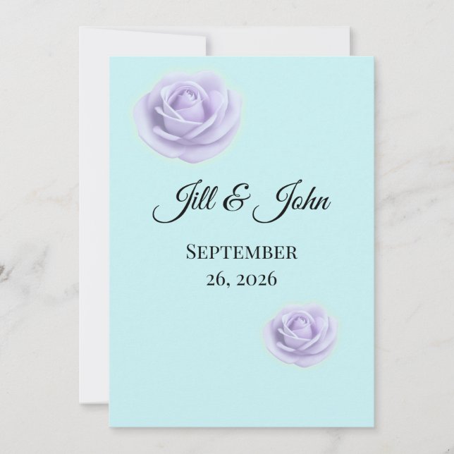 Convite  Lavender Floral Wedding Invitation (Frente)
