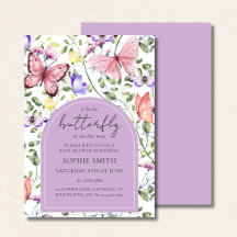 Lavender Fluttering Butterfly Greenery Baby Shower