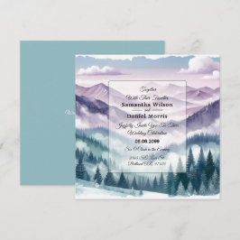 Convite Lavender Frost in the Alpine Mist Wedding