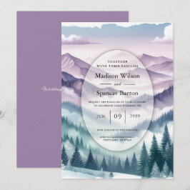 Convite Lavender Frost in the Alpine Mist Wedding