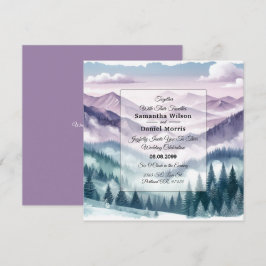 Convite Lavender Frost in the Alpine Mist Wedding