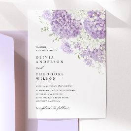 Convite Lavender Lilac White Floral Wedding