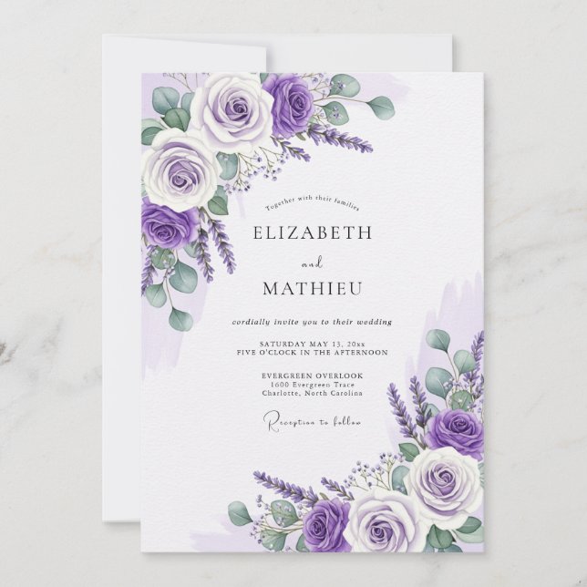 Convite Lavender Luminous Spring Wedding (Frente)