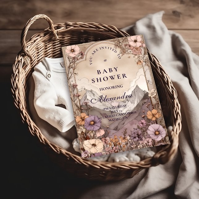 Convite Lavender Meadow Peaks Baby Shower (Criador carregado)