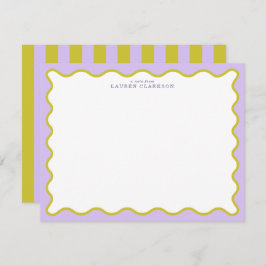 Convite Lavender & Mustard Wavy Border Note Card