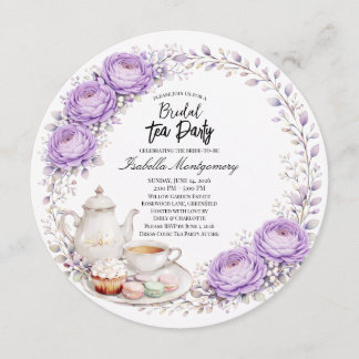 Convite Lavender Palette Tea Party Bridal Shower