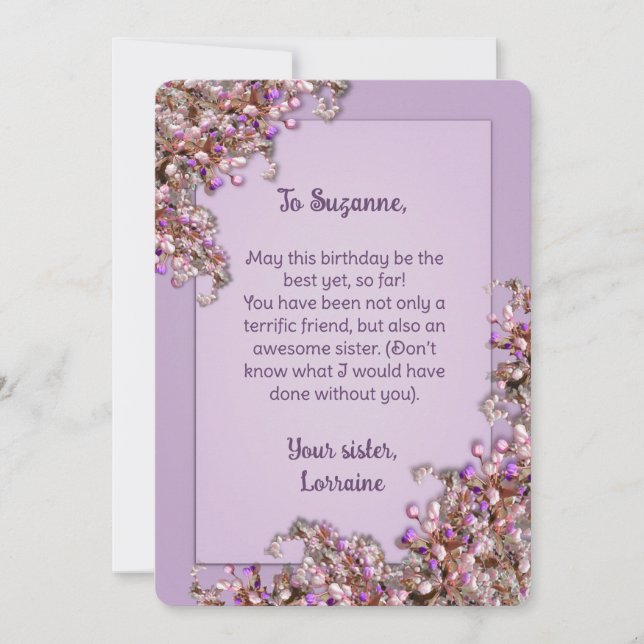 Convite Lavender Pink Spring Lilacs Birthday Card (Frente)