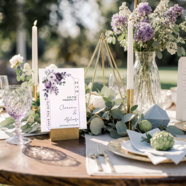 Convite Lavender, Plum, Purple Arch Save the Date | (Criador carregado)