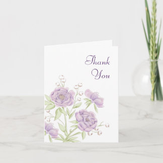 Convite Lavender Purple Rose Wedding Thank You Cards