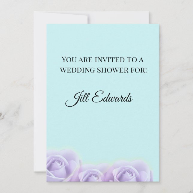 Convite Lavender Rose Bridal Shower Invitation (Frente)