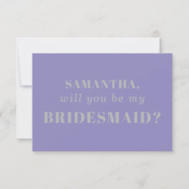Convite Lavender Silver be my bridesmaid