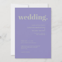 Convite Lavender Silver Minimal Earth Tone Wedding