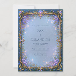Convite Lavender Starlight Filigree Wedding