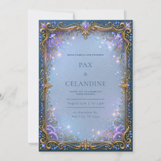 Convite Lavender Starlight Filigree Wedding