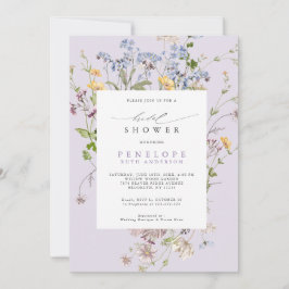 Convite Lavender Wildflower Meadow Garden Bridal Shower