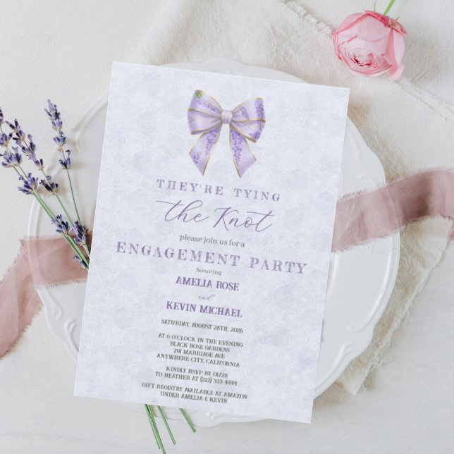 Convite Lavender Wisteria Ribbon – Japanese-Inspired (Criador carregado)