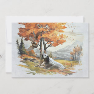 Convite "Laverack" O Setter Inglês caçando