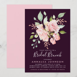 Convite Lavish Pink & EggPlant Rosa Bridal Brunch