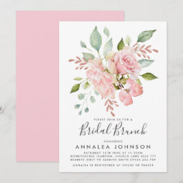 Convite Lavish Pink Roses Bridal Brunch