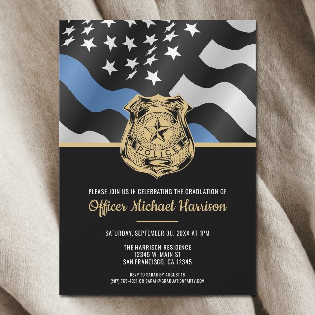 Convite Law Enforcement Officer Police Academy Graduation (Law Enforcement Officer Police Academy Graduation Invitation)