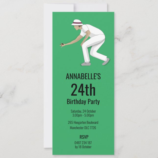 Convite Lawn Bowls (Frente)