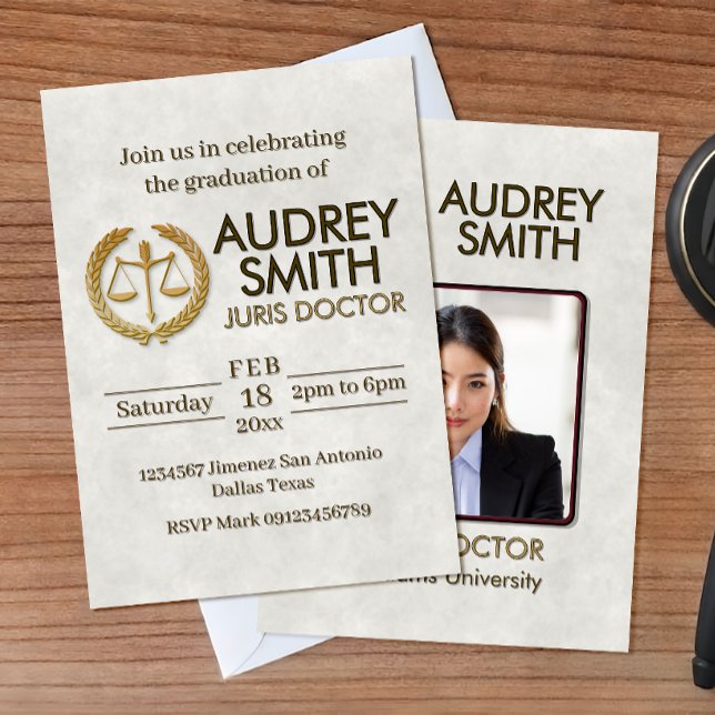 Convite Lawyer Graduation with Photo (Criador carregado)