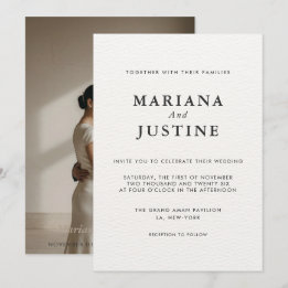 Convite Layout de Foto de Casamento de Inverno Minimalista