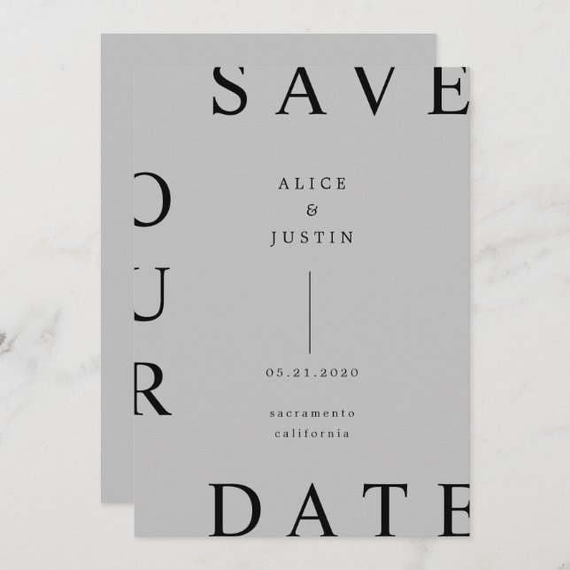 Convite layout ultra moderno Salvar data (Frente/Verso)