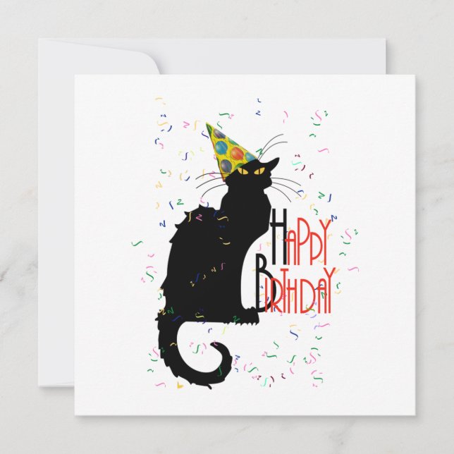 Convite Le Chat Noir - FELIZ ANIVERSÁRIO! (Frente)