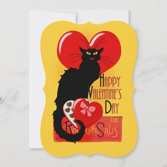 Convite Le Chat Noir Heart Candy Dia dos Namorados  (Frente)