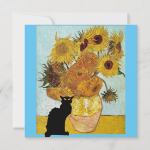 Convite Le Chat Noir no girassol de Van Gogh