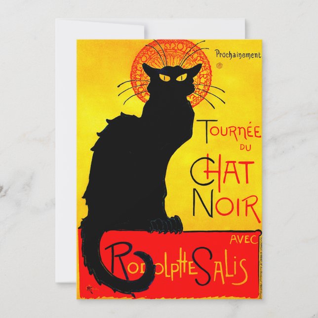Convite Le Chat Noir Vintage (Frente)