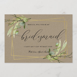 CONVITE LEAFFT FOLIAGE WATERCOLOR SER MINHA BRIDESMAID