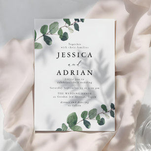 Convite Leafy Green Elegance Wedding