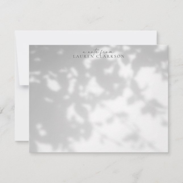 Convite Leafy Shadow Effect Note Card (Frente)