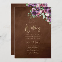 Leah G Brown Berry Plum Púrpura Casamento outono