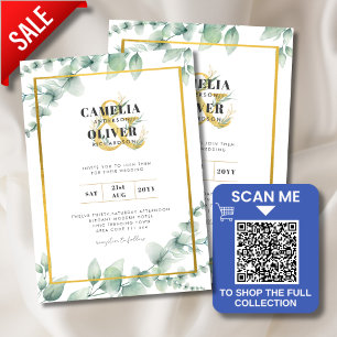 Convite Leah G Eucalyptus Greenery Dourado WEDDING CÓDIGO 