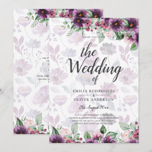 Convite Leah G Plum Purple Berry Floral Casamento Fall Win