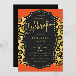 Convite LeahG Bonito Girly Bachelorette Glam Animal Prints