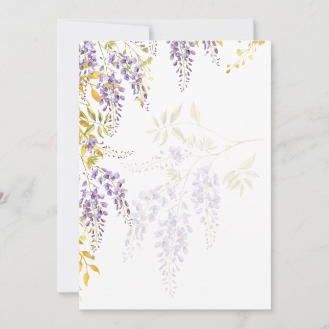 Convite LeahG Roxo Dourado Modelo WISTERIA (Frente)
