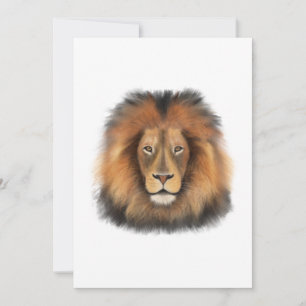 Convite leão aquarela Leo rei safari animal selva gato