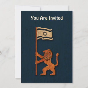 Convite Leão de Jerusalém Com Bandeira